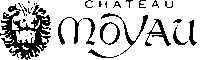 Logo Chateau Moyau avec une tête de lion stylisée en noir et blanc et une typographie calligraphiée élégante.