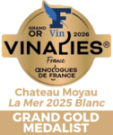 Médaille Grand Or Vinalies 2026 - Chateau Moyau La Mer Médaille Grand Or Vinalies 2026 : Chateau Moyau La Mer 2025 Blanc, une récompense d'excellence œnologique.