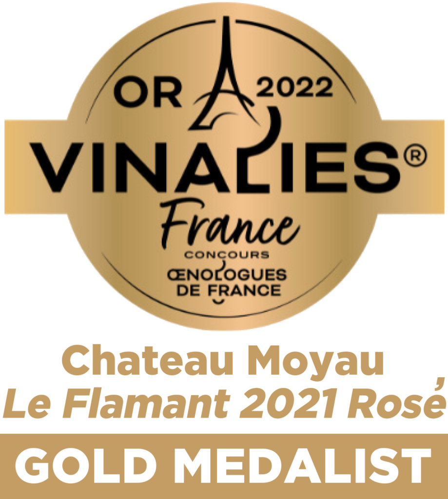 Médaille d'or Vinalies France 2022, vin rosé Chateau Moyau Le Flamant 2021, Concours des Œnologues de France.